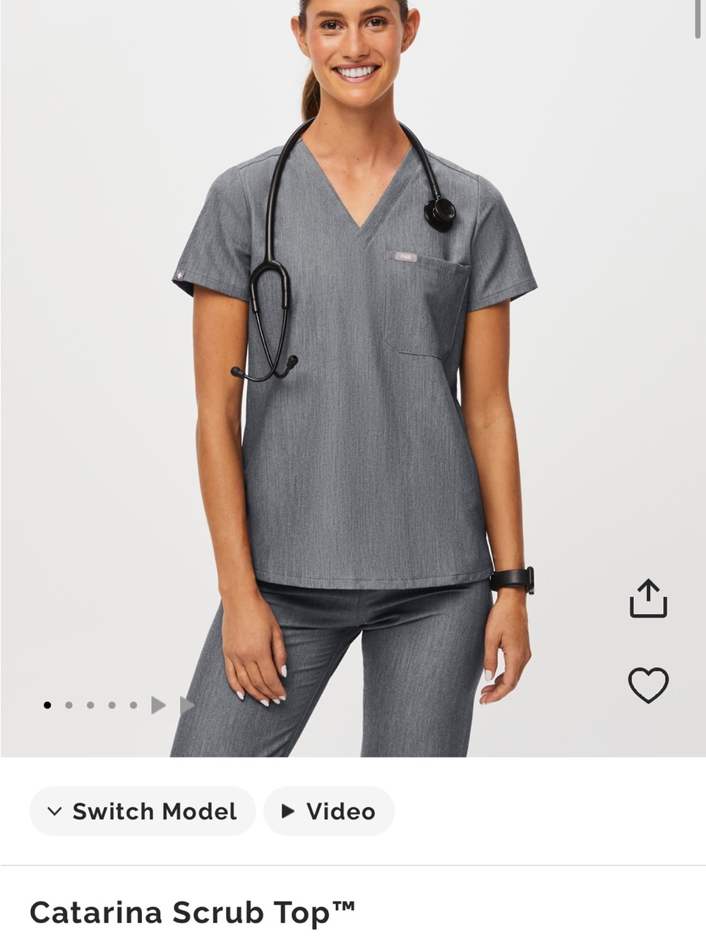 FIGS Women’s Graphite Scrub Set - Picture 2 of 3